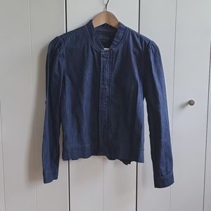 Lucky Brand Puffed Sleeve Zip-Up Denim Jacket - Size Small NWT